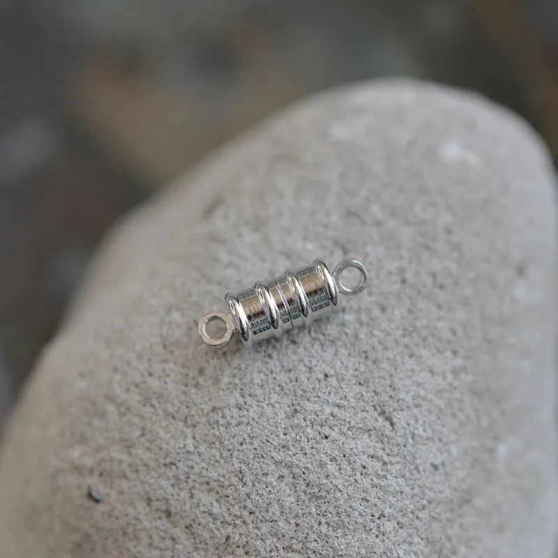 Замочки застежка магнитная "баррель", цвет платина, 17х6 мм