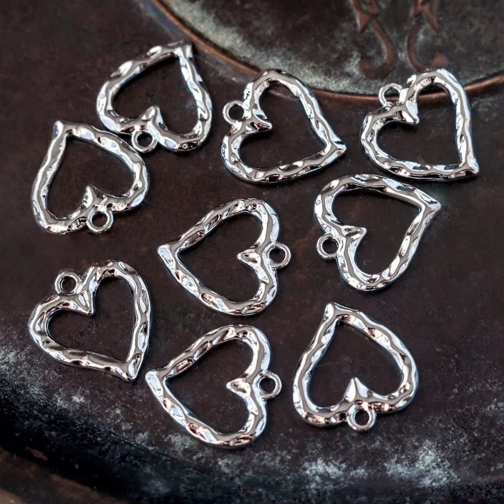 подвеска металл "мягкое сердце", цвет платина, 20x18.5x2 мм