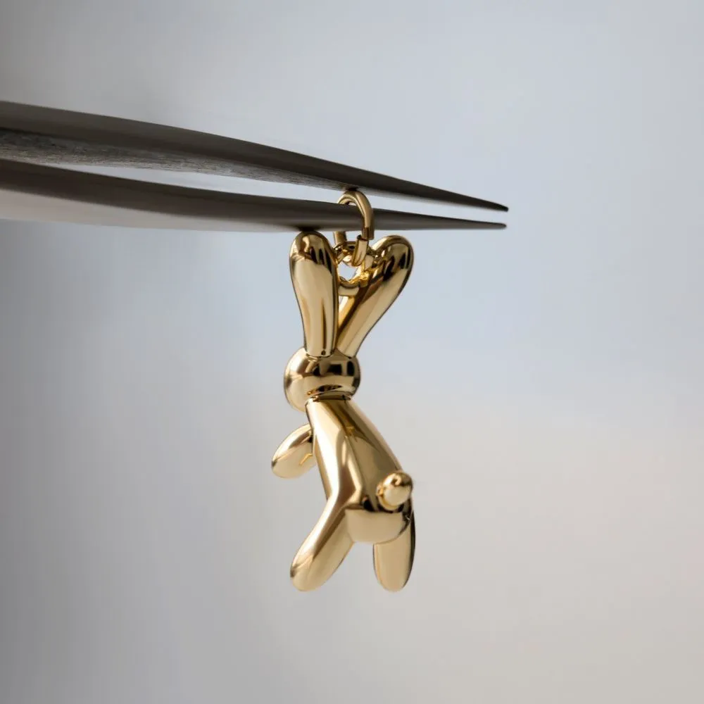 подвеска металл "кролик", позолота, 17x8.5x12 мм