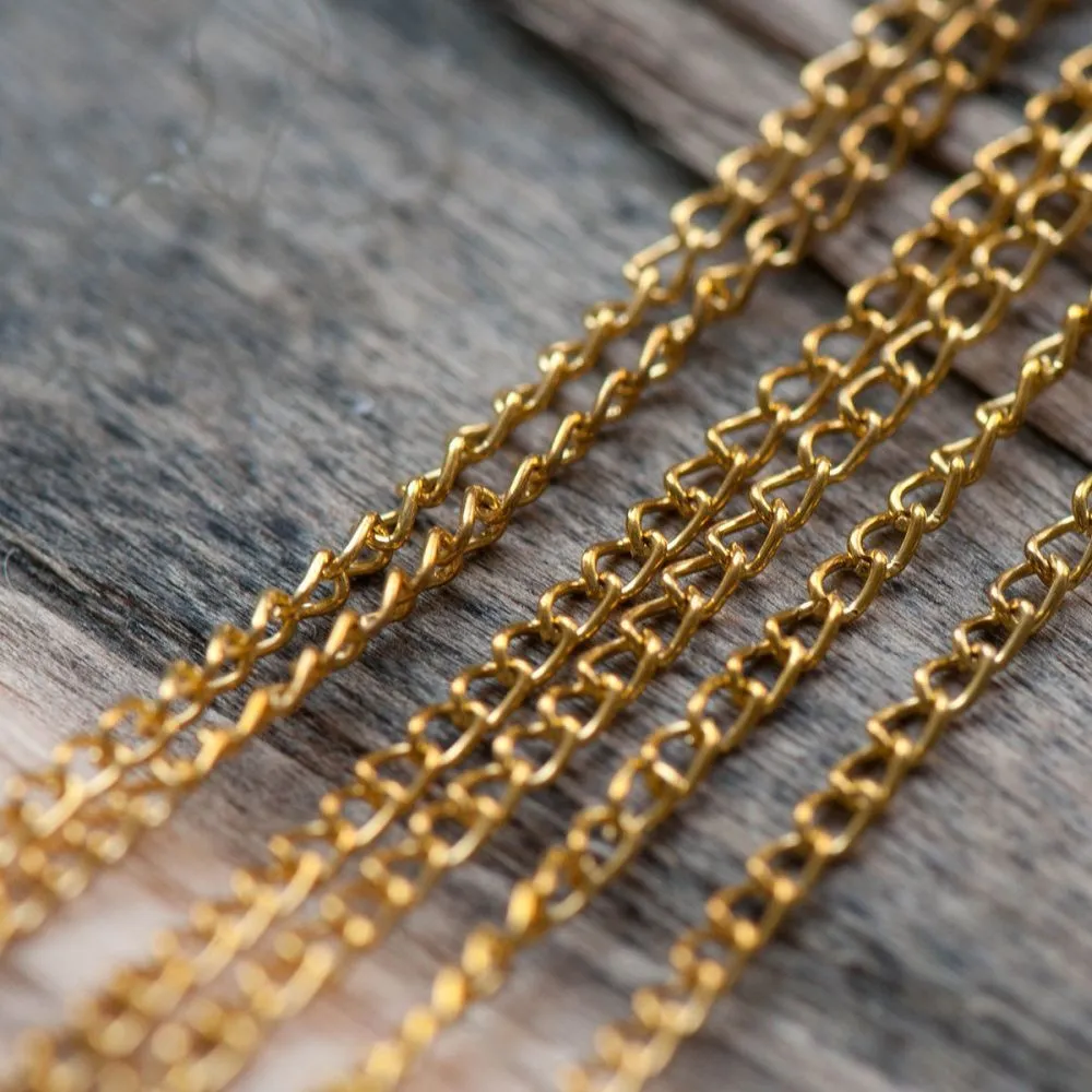 цепочка "твист", цвет золото, звено 3х2х0.6 мм