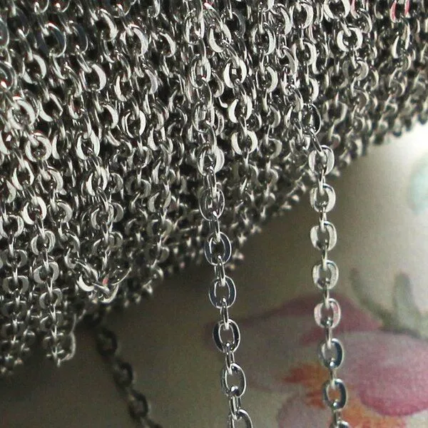 цепочка "овал", цвет платина, звено 3х2х0.5 мм