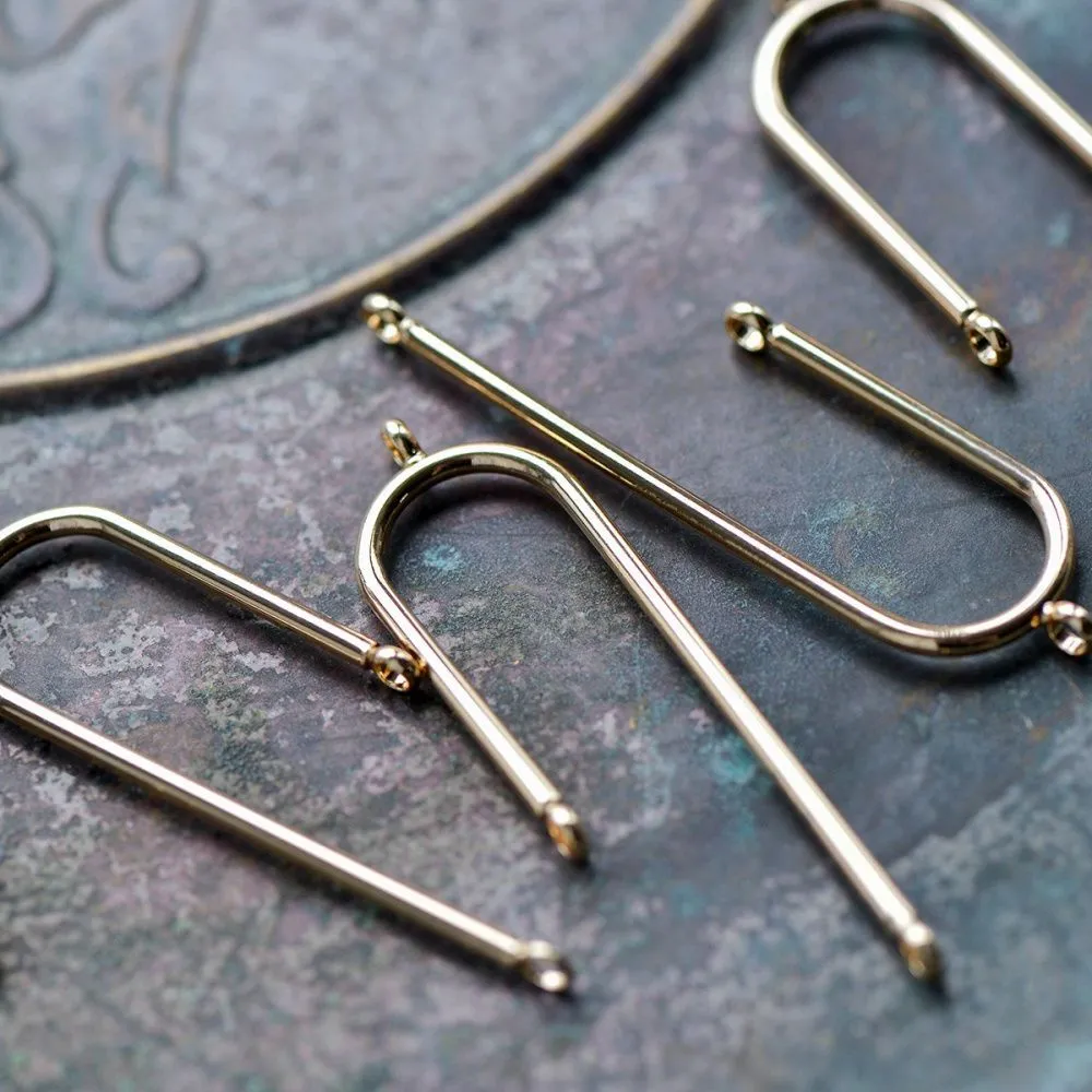 коннектор "арка", позолота, 40.5x13x1.5 мм