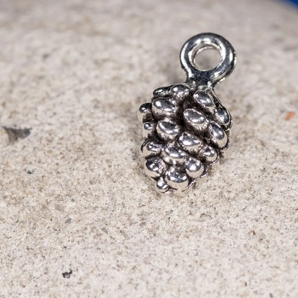 подвеска металлическая "шишка", античное серебро, 13x7x5.5 мм