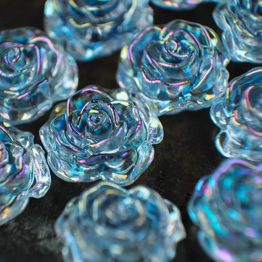 бусина, акрил "незабудка", цвет прозрачный, 9x5 мм