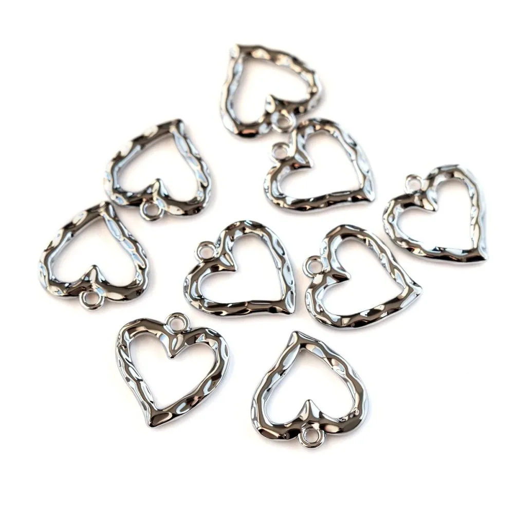 подвеска металл "мягкое сердце", цвет платина, 20x18.5x2 мм