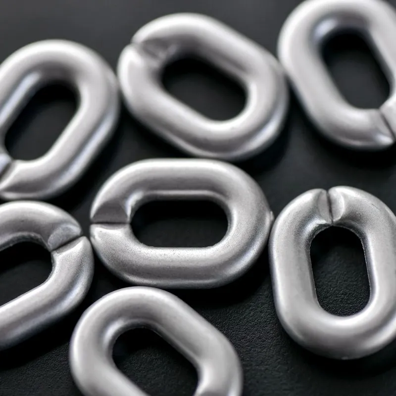 подвеска акриловая "звено №2", цвет матовое серебро, 24x18x5 мм