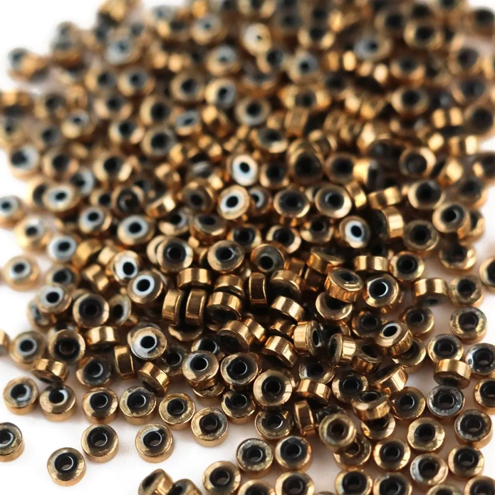 бусина гематит немагнитный синт., диск, цвет золото, 2x1 мм