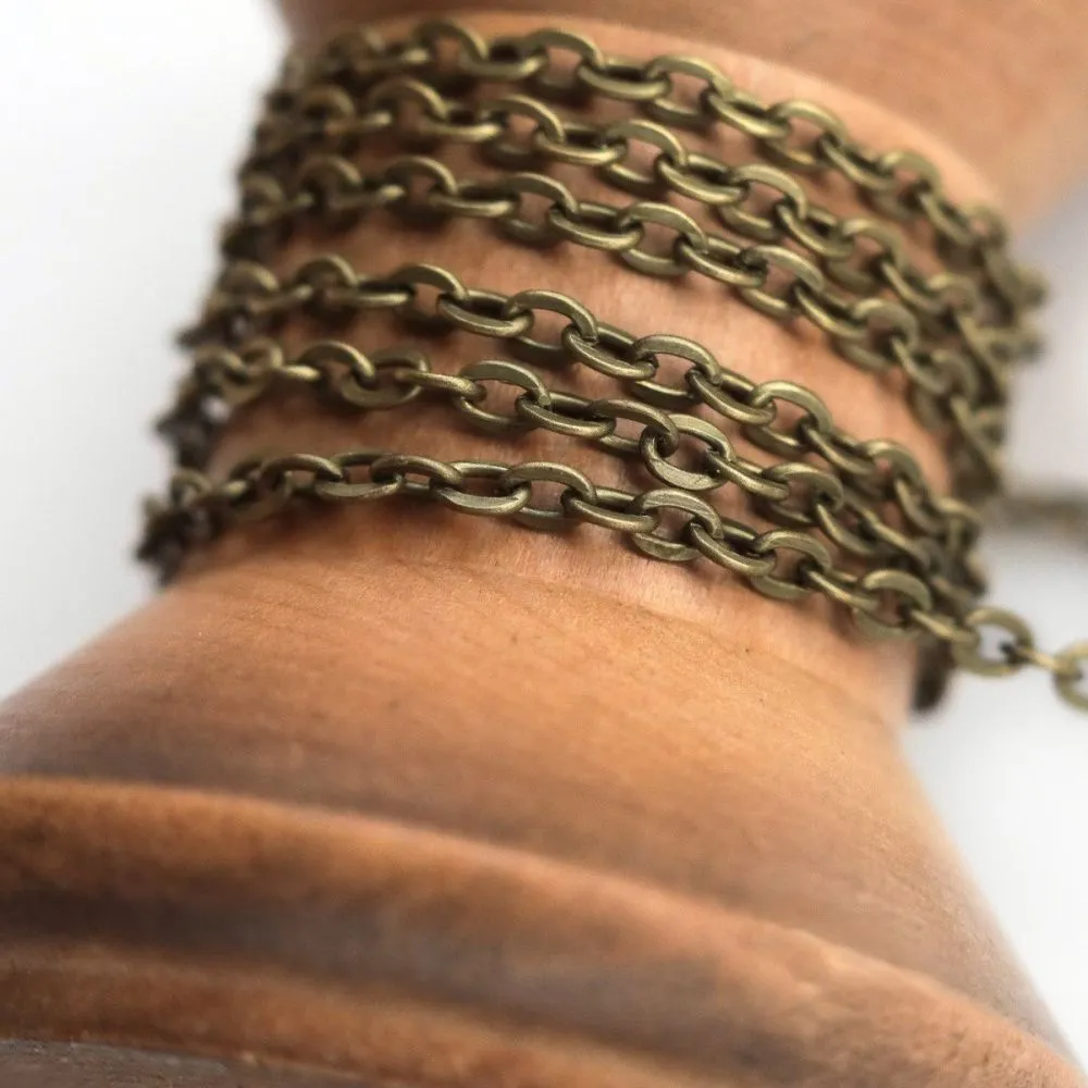 цепочка "овал", цвет античная бронза, звено 3х2х0.5 мм