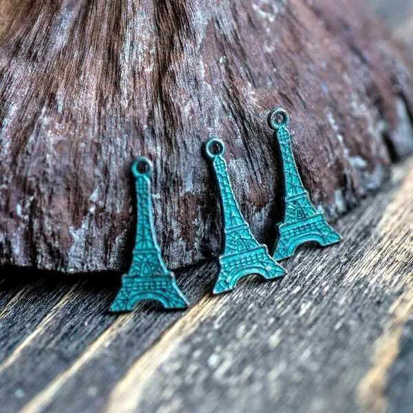 подвеска металлическая "башня", цвет античная бронза/патина, 25x13x2 мм