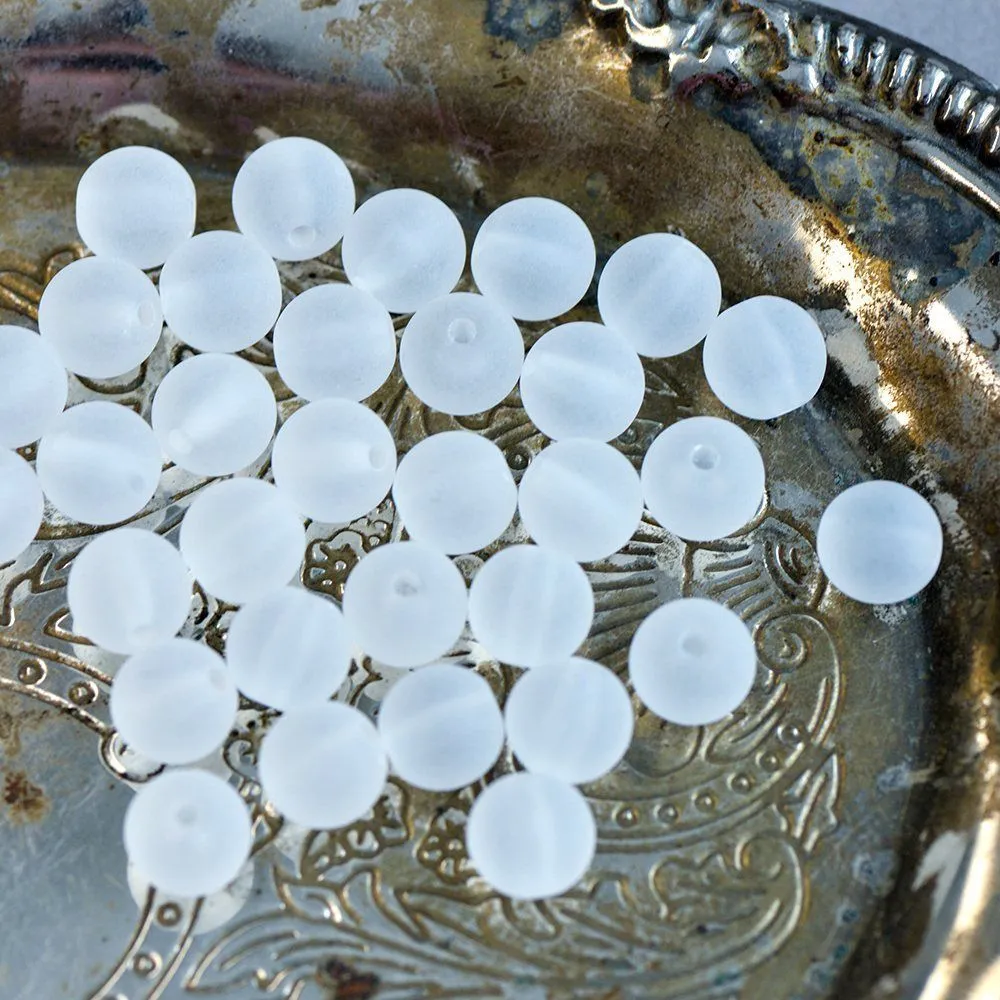 бусина, акрил 10, матовая, цвет прозрачный, 10 мм