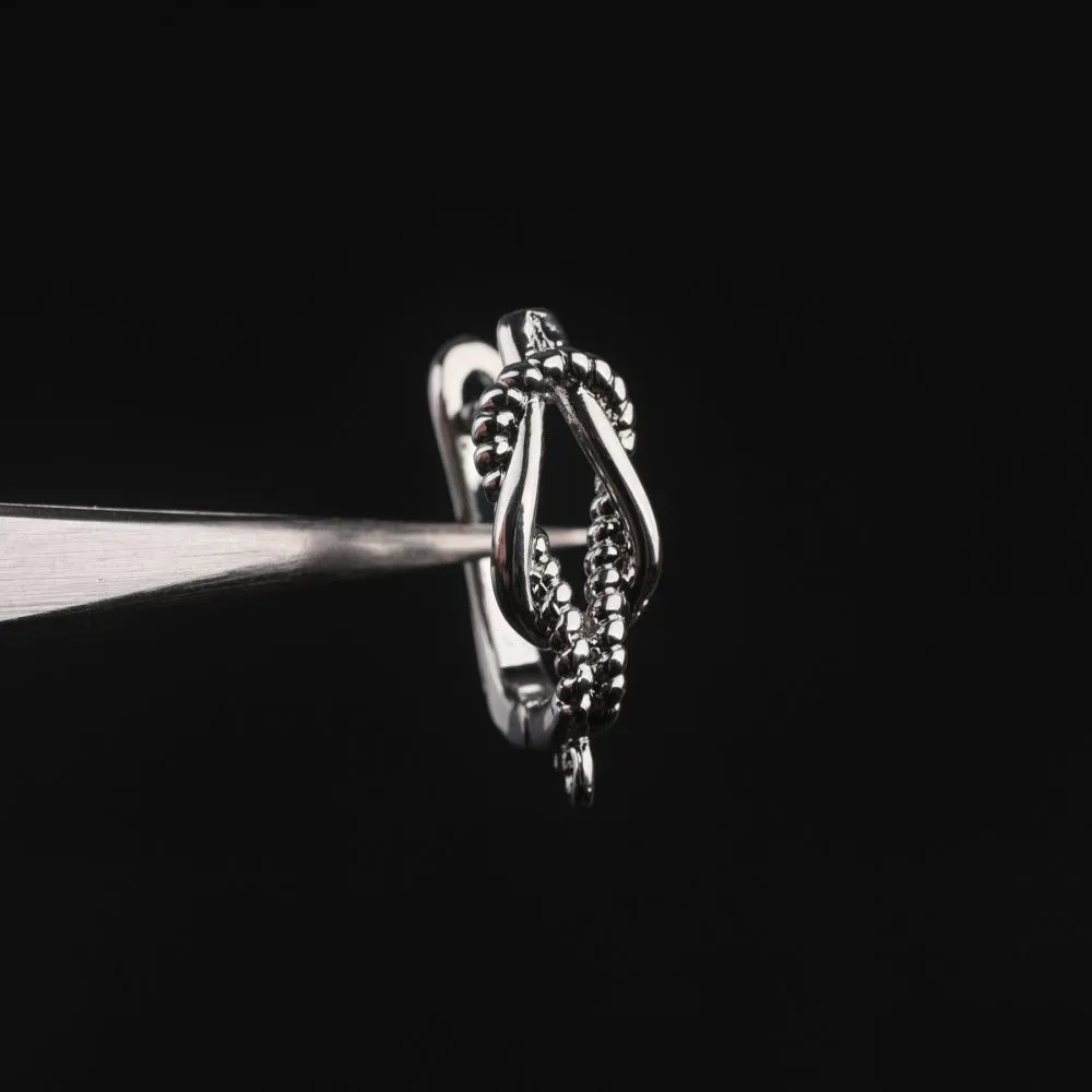 швензы "нодо", покрытие платина, 18.5x12x6.5 мм 