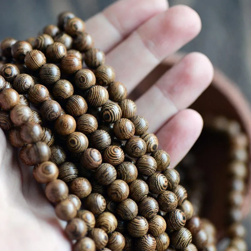 бусина дерево 8, цвет состаренное дерево, 8 мм