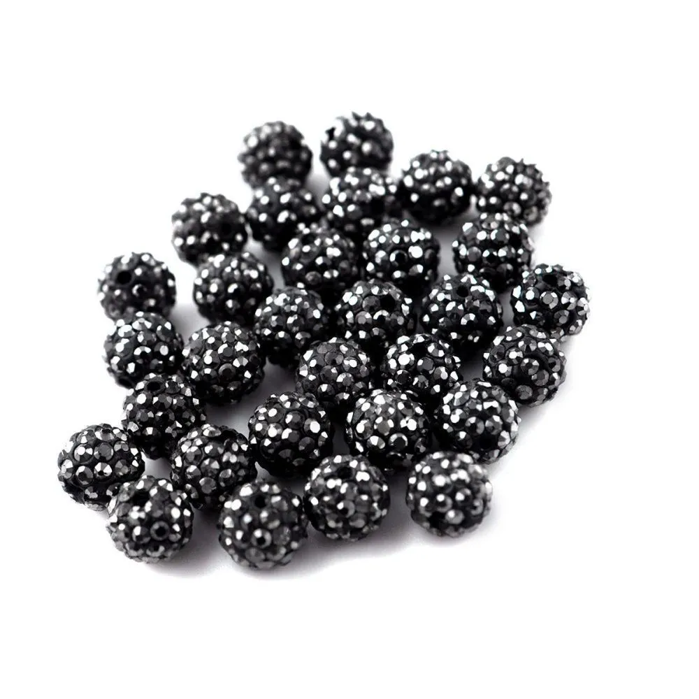 бусина "шамбала" 10, цвет черный блестящий, 10 мм