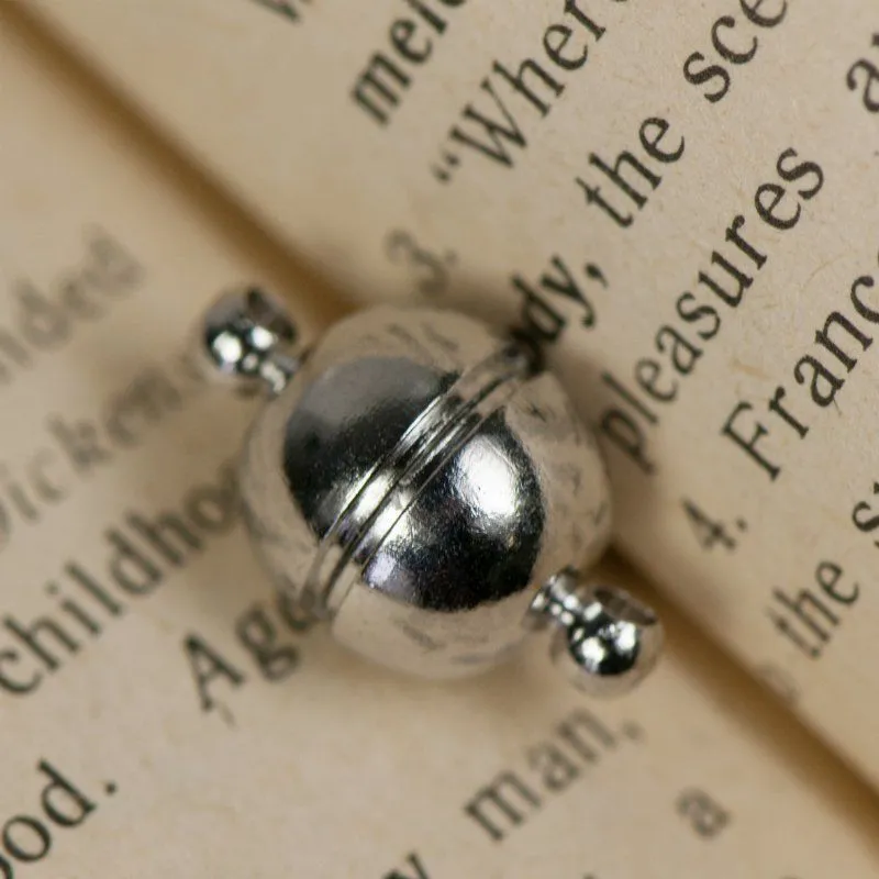 Замочки застежка магнитная "шарик", цвет платина, 16х10 мм