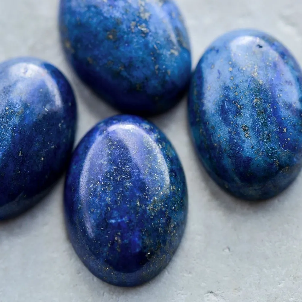 кабошон лазурит овальный, цвет синий, 18х13х6 мм