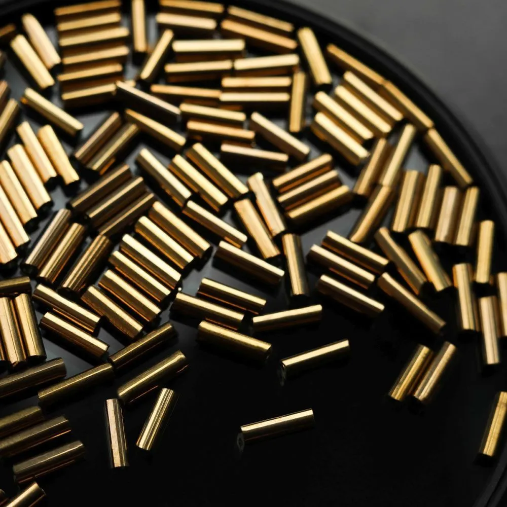 бисер "радуга", стеклярус, цвет латунь металлик (уп 7 г)