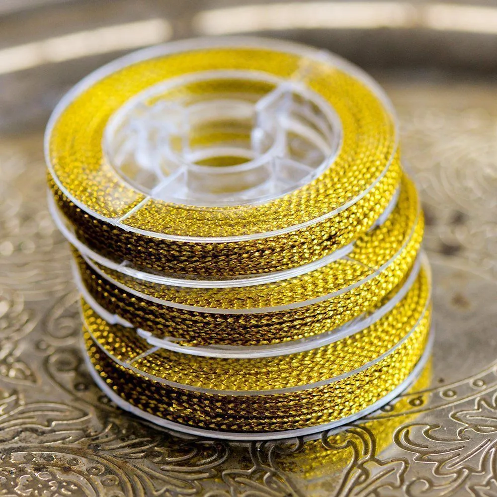 шнур металлик, цвет золото, 0.6 мм, 8 м