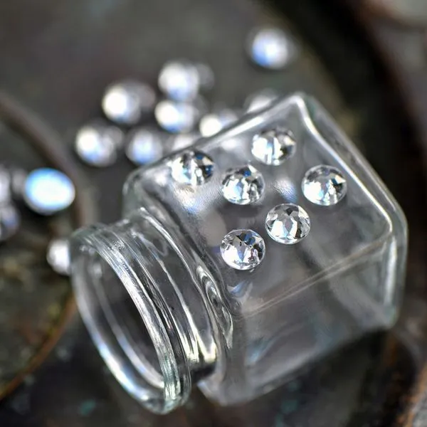 стразы пришивные "грани", акрил, круглые, цвет cristal, 8х3 мм