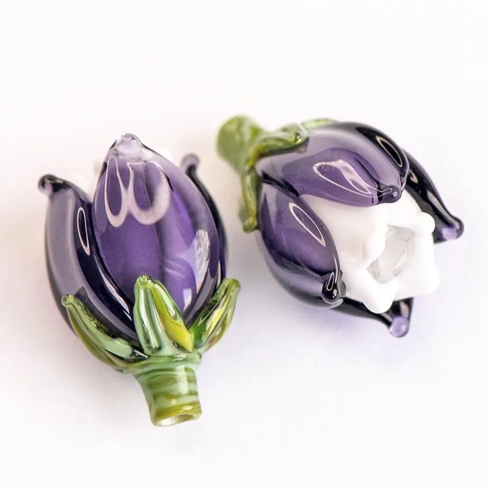 бусина, мурано "колокольчик", фигурная, фиолетовый, 17х14 мм