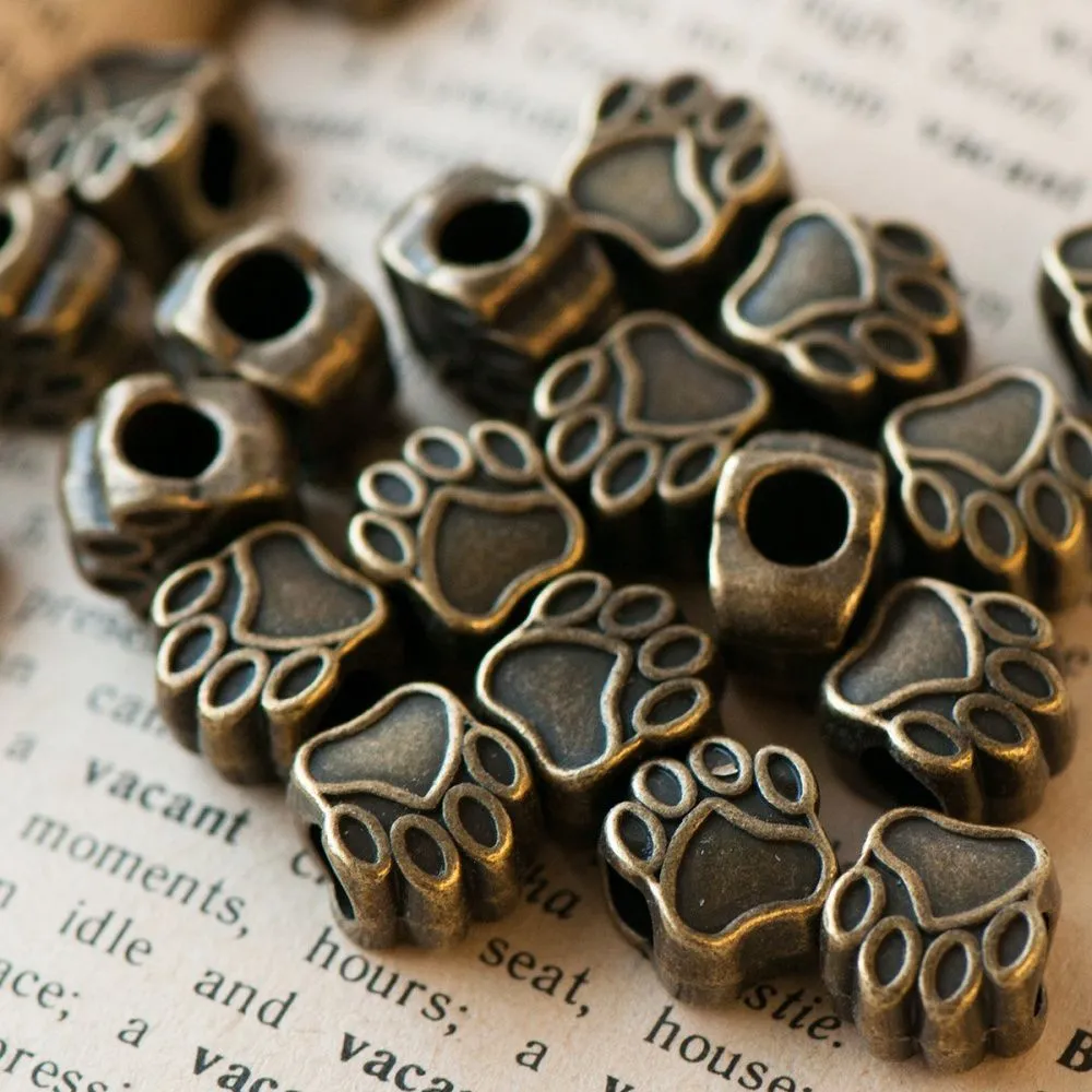 ес бусина металл "лапа", цвет античная бронза, 11х11х8 мм