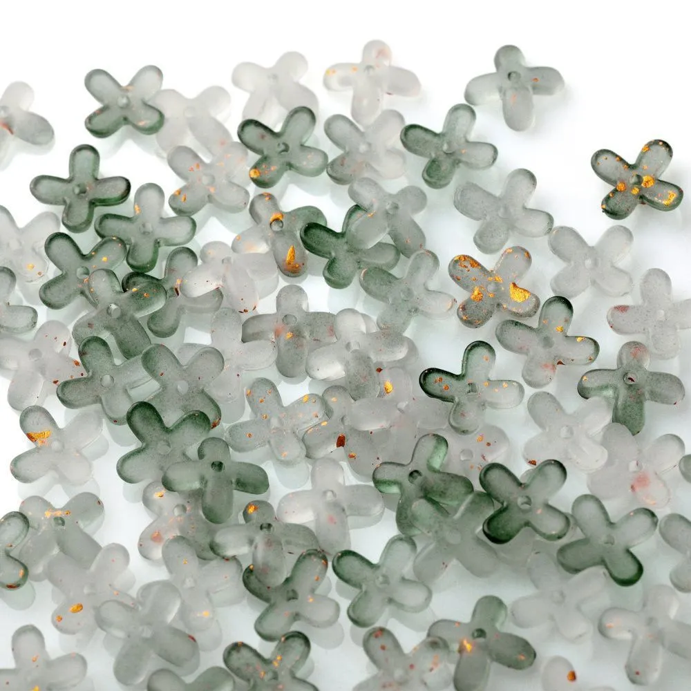 бусина, акрил "клематис", матовая, цвет полынный, 11.5x11.5x3 мм