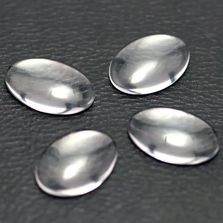 кабошон стеклянный, овальный, прозрачный, 20х30 мм