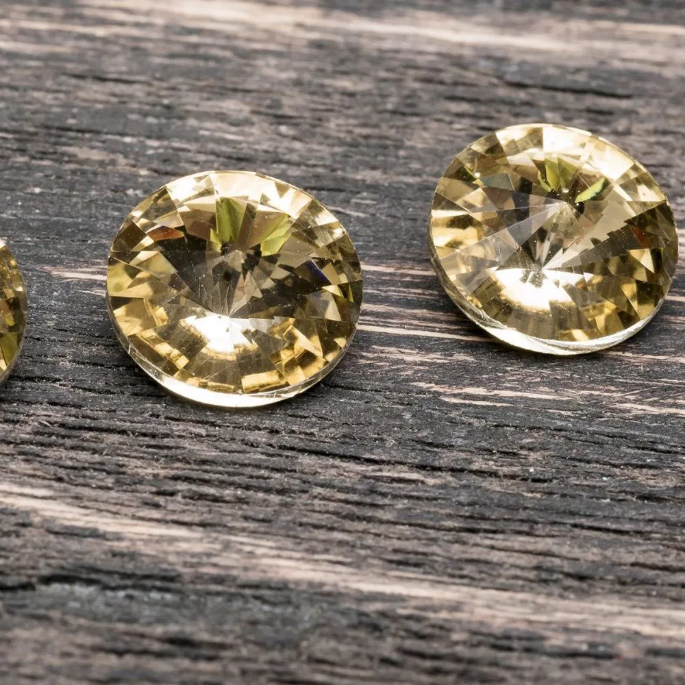 кабошон стекло риволи, цвет lt.col.topaz, 12 мм