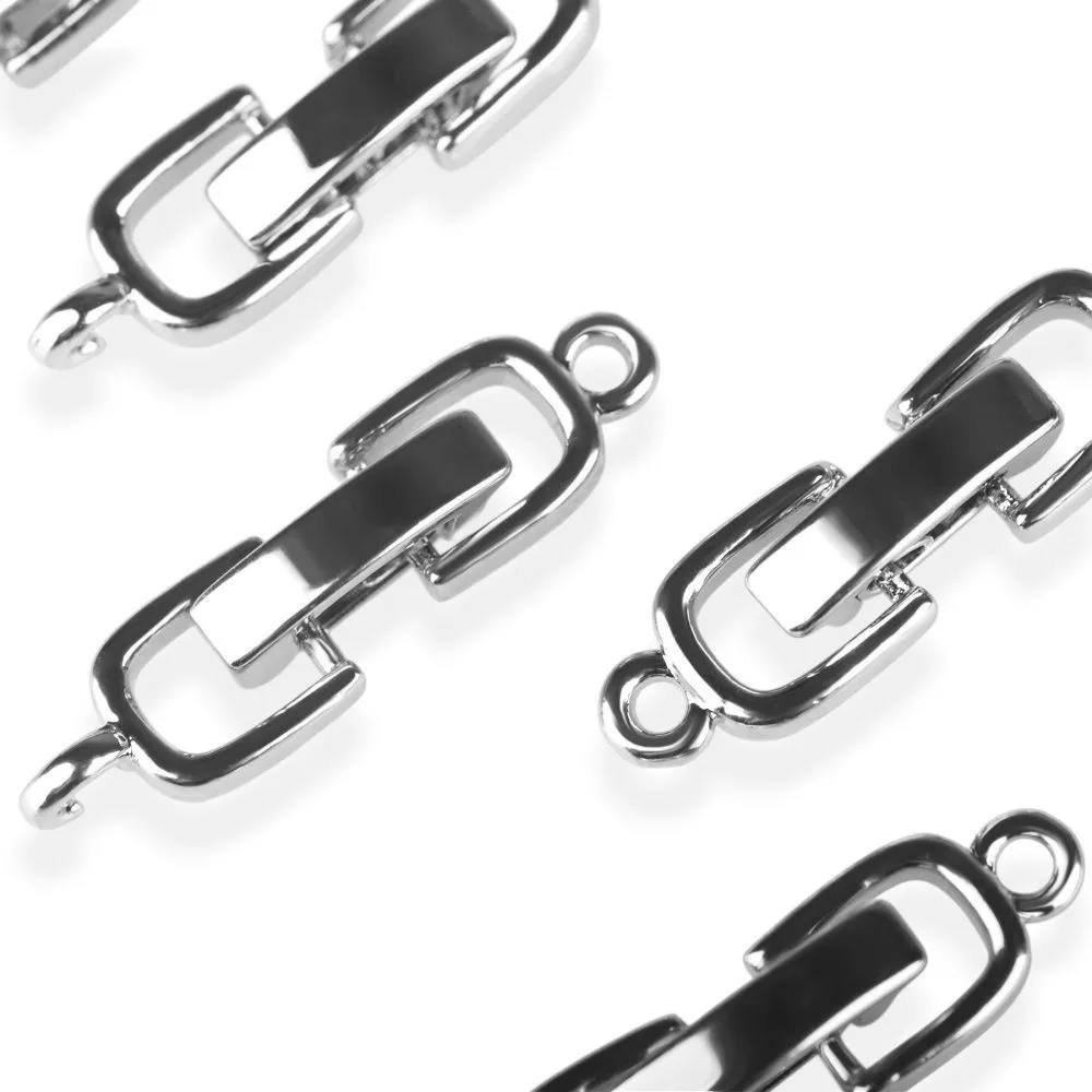 замок для украшений "стремя", покрытие платина, 22x6x4 мм