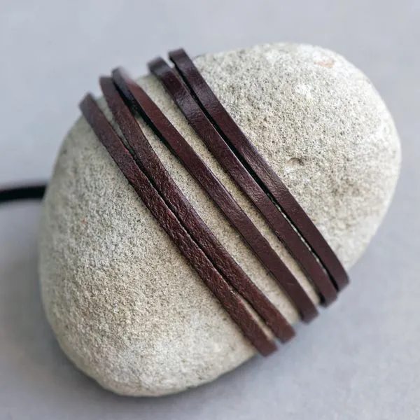 шнур кожаный, плоский, цвет кофе, 3х2 мм