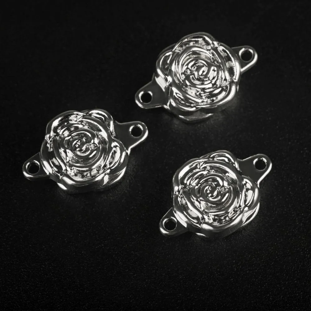 застежка магнитная "роза", покрытие платина, 18x11.5x6 мм
