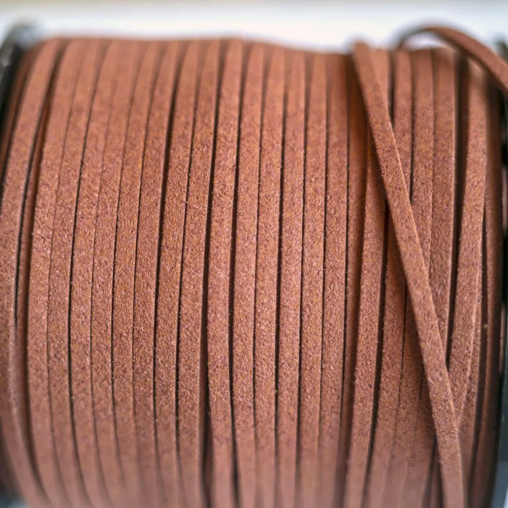 шнур из искусственной замши, какао, 3х1.5 мм