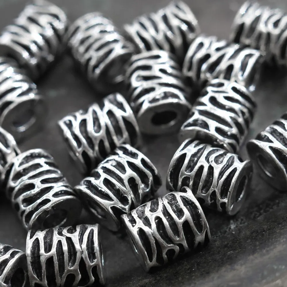 ес бусина металл "фолд", цвет античное серебро, 10x9x8.5 мм