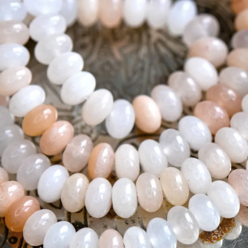 бусина авантюрин абакус, цвет персиковый, 8x5 мм