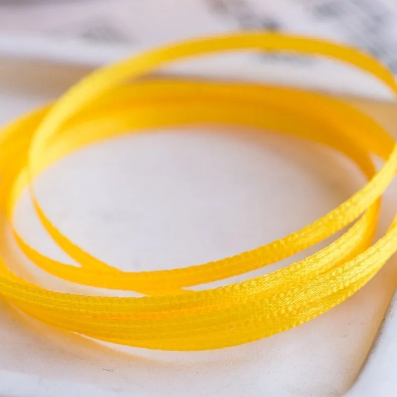 лента, атлас, цвет желтый темный, ширина 3 мм ленты