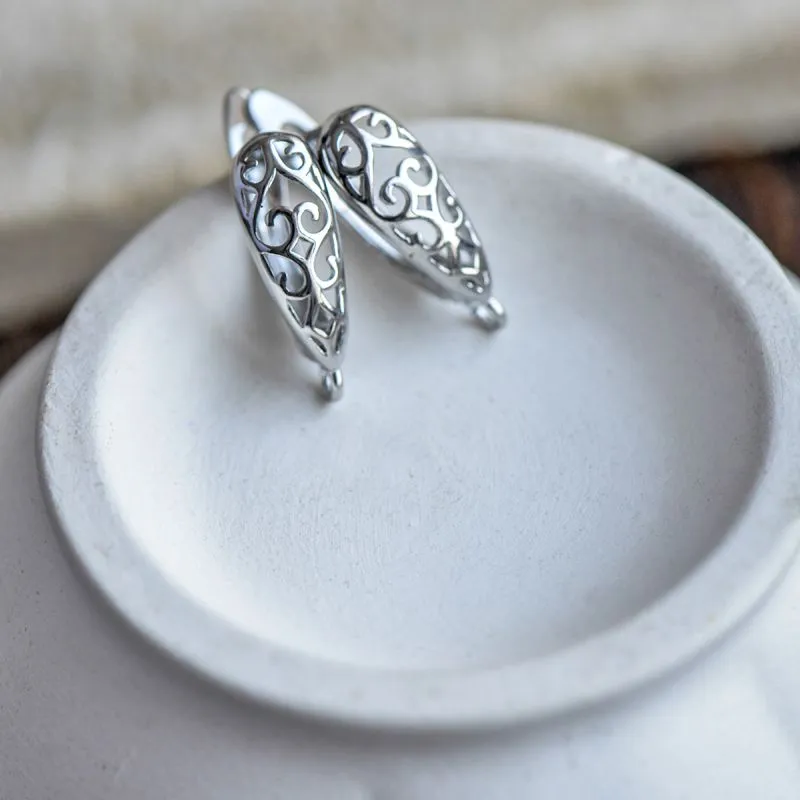 швензы "вензель", покрытие платиной, 19x12x6 мм 