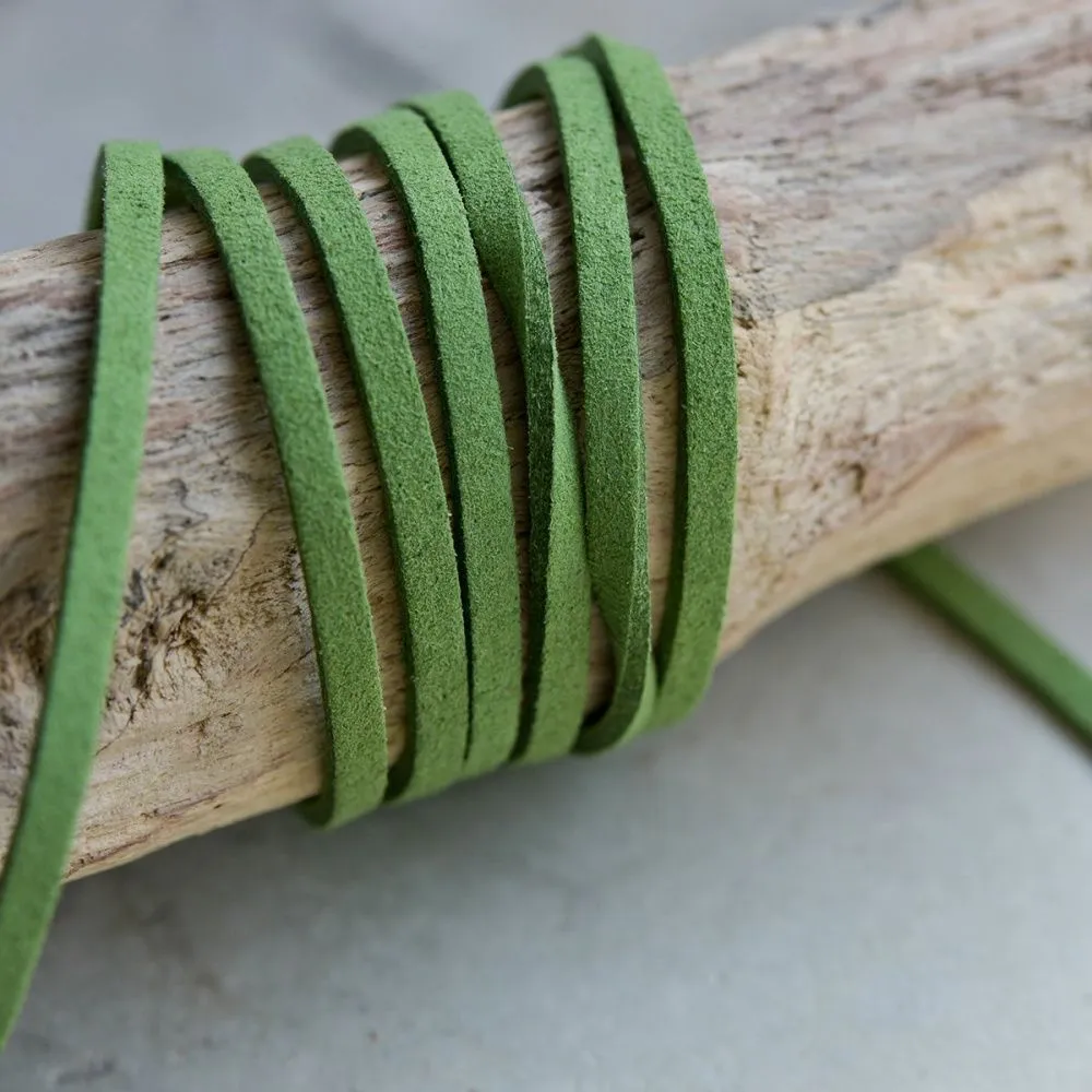 шнур из искусственной замши, светло-зеленый, 3х1.5 мм