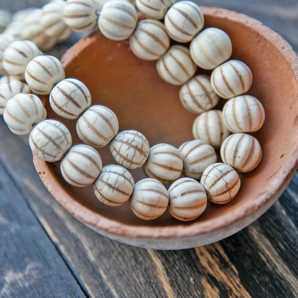 бусина говлит синтетический "тыква", цвет бежевый, 14.5x13 мм