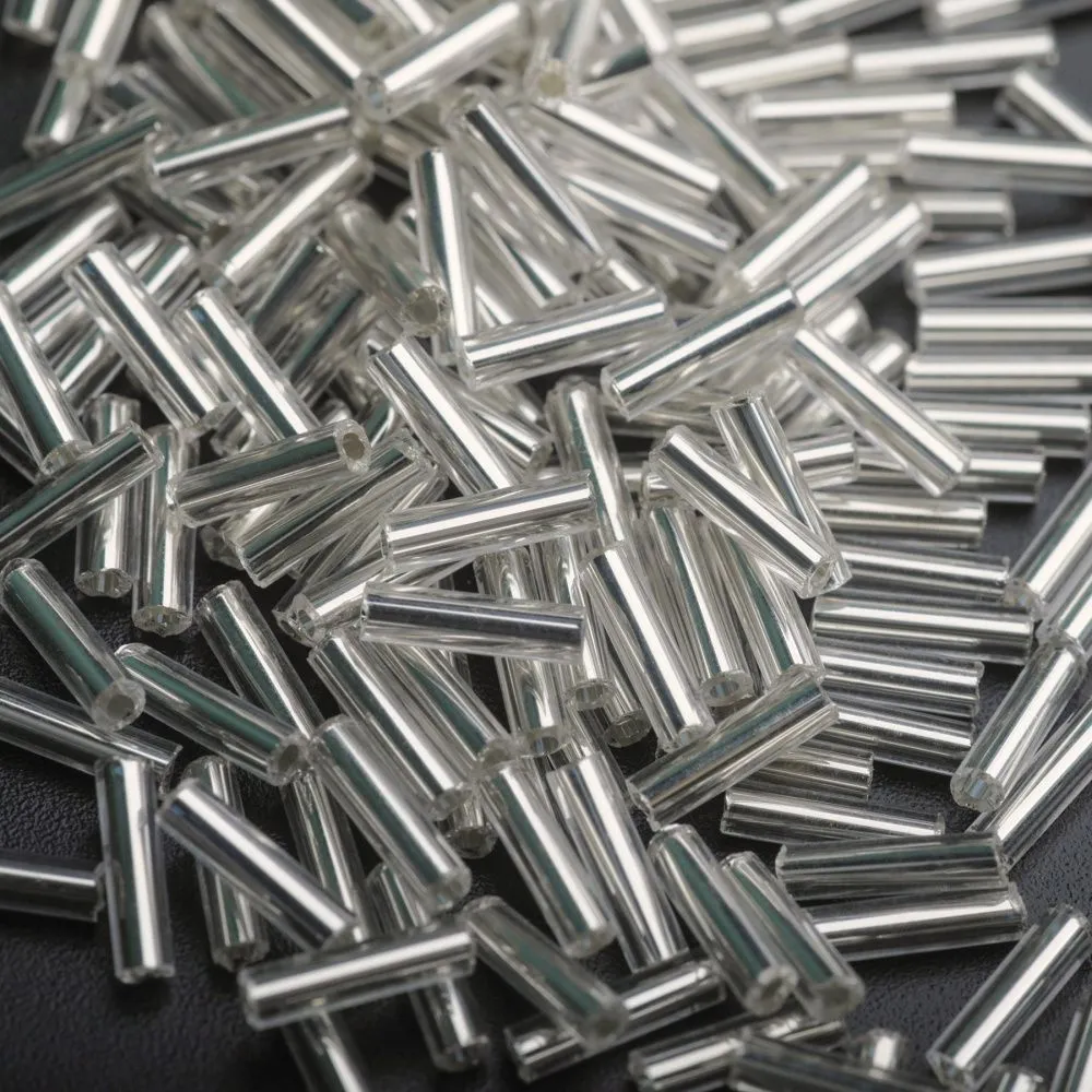 бисер "радуга", стеклярус, цвет белый/серебряный (уп 7 г)