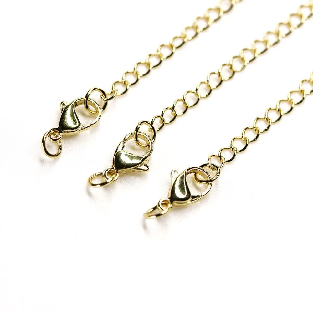 замочек-лобстер с удлинителем, позолота, 12x7x3 мм