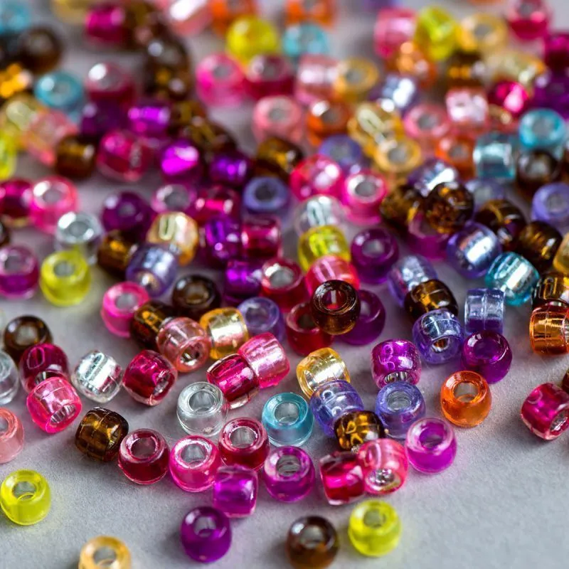 бусина, акрил "барабан", цветовой микс, 6х6 мм