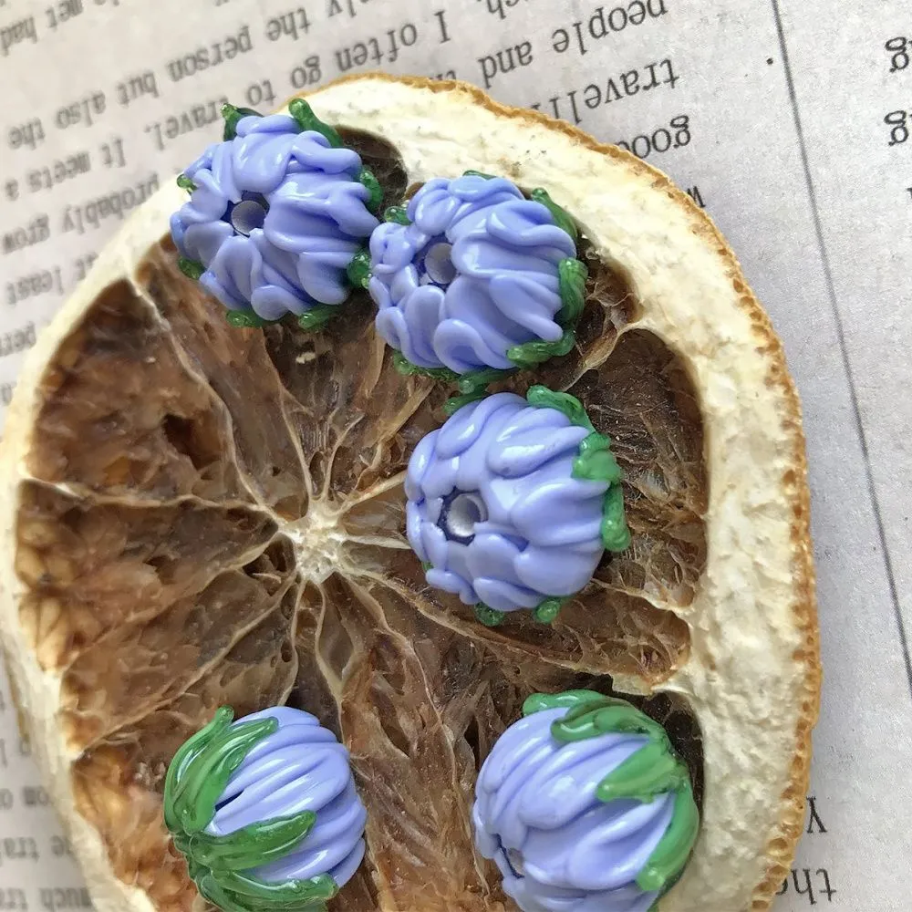 бусина, мурано "клевер", барвинковый, 22х15 мм