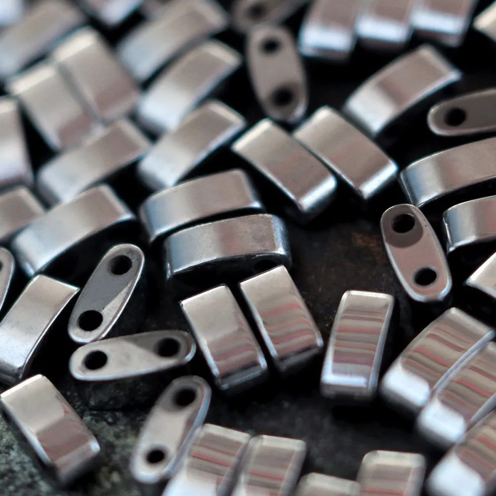 бусина гематит синт., металлизир., плашка, цвет серебро, 5x2x2 мм