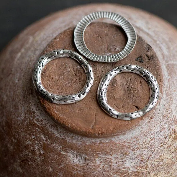 коннектор-рамка "серсо", цвет античное серебро, 23x2 мм