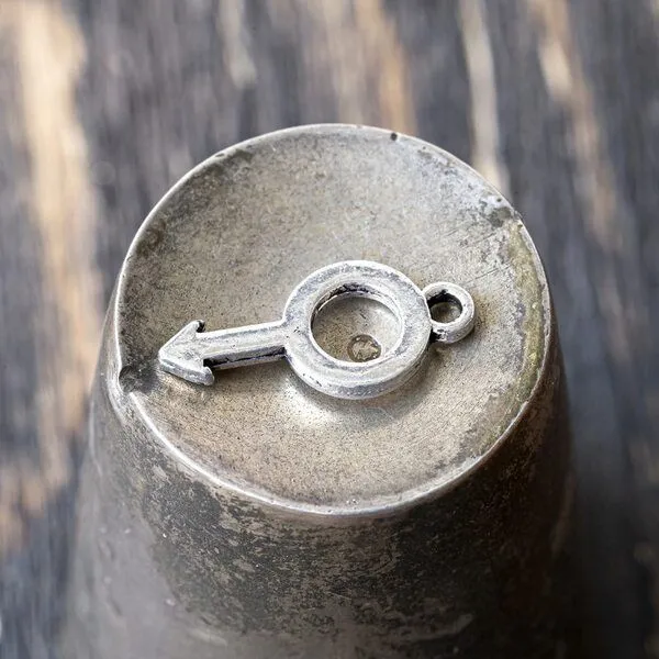 подвеска металлическая "марс", цвет античное серебро, 18x9x1.5 мм