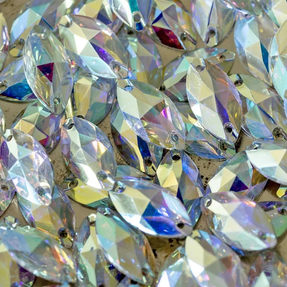 стразы пришивные navette, смола, бензиновые, 9х18 мм