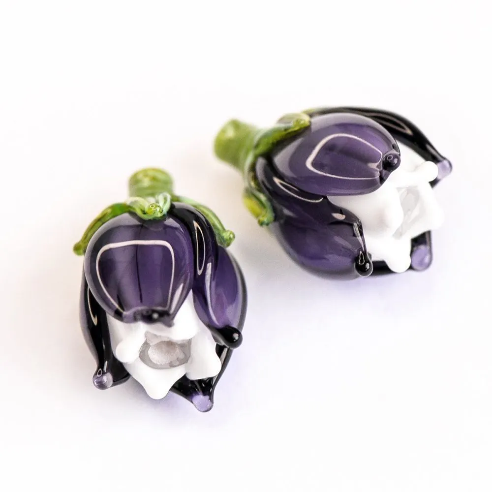 бусина, мурано "колокольчик", фигурная, фиолетовый, 17х14 мм