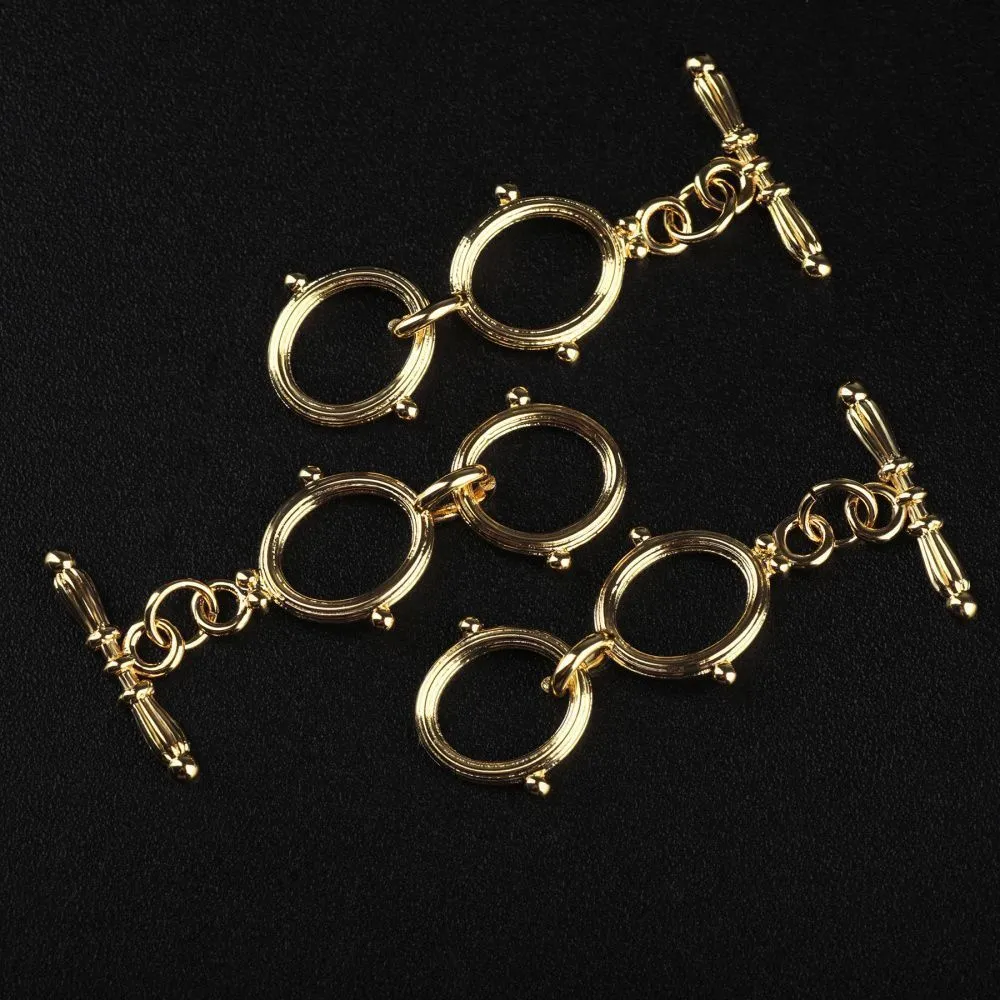 застежка-тоггл "дуо", позолота, 29.5x12 мм