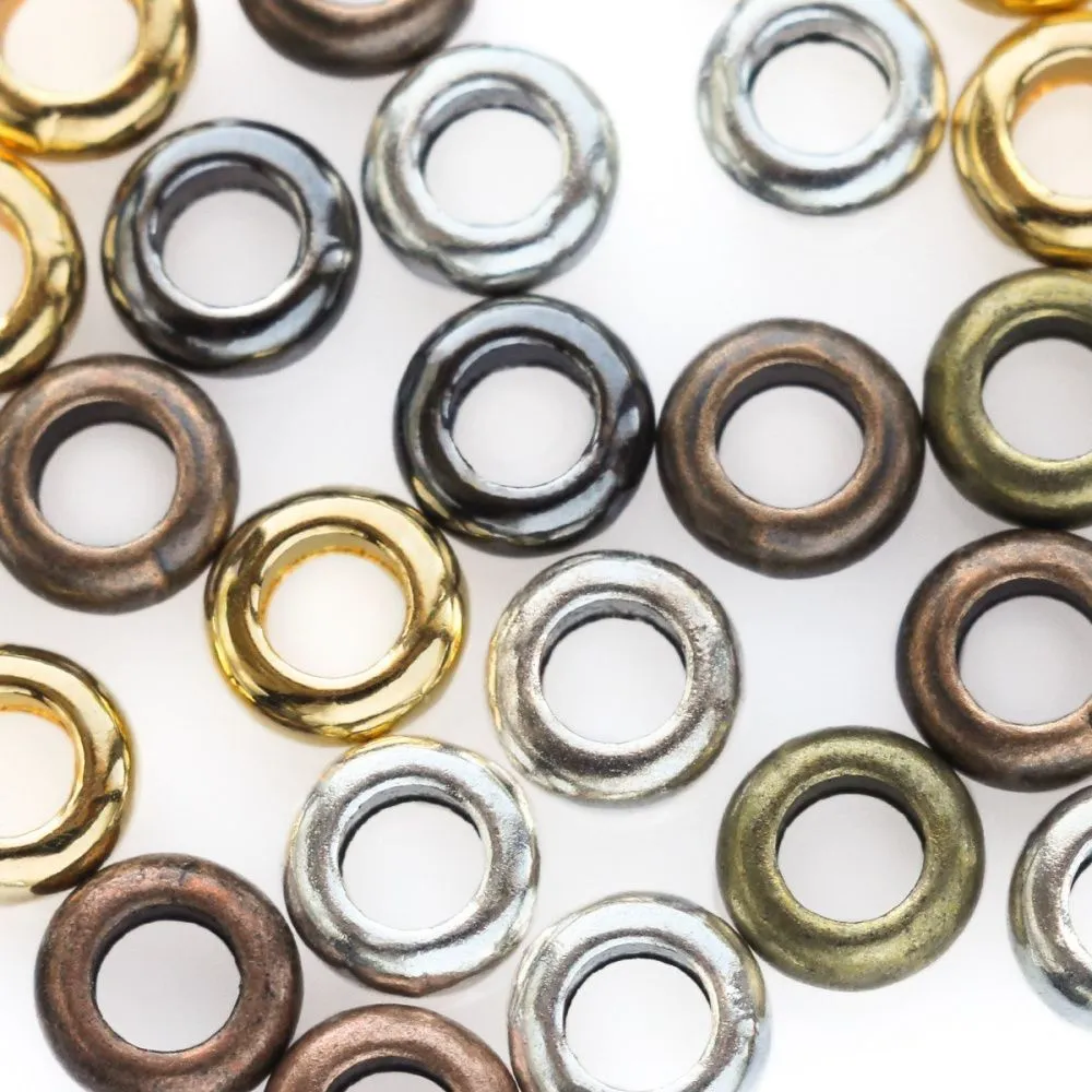 разделитель для бусин "шайба", цветовой микс, 7х3 мм