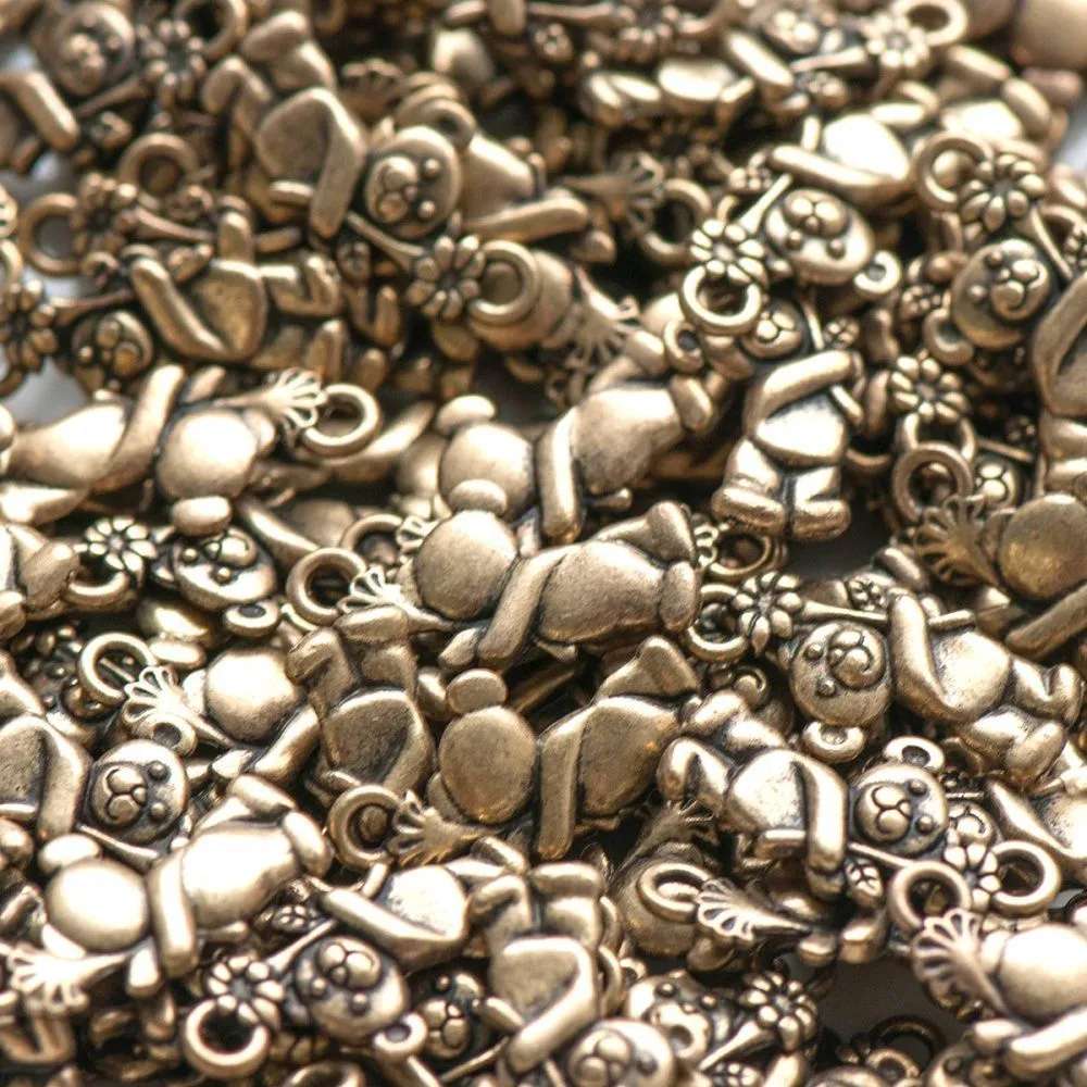 подвеска металлическая "медвежонок", цвет античная бронза, 19х9х3 мм