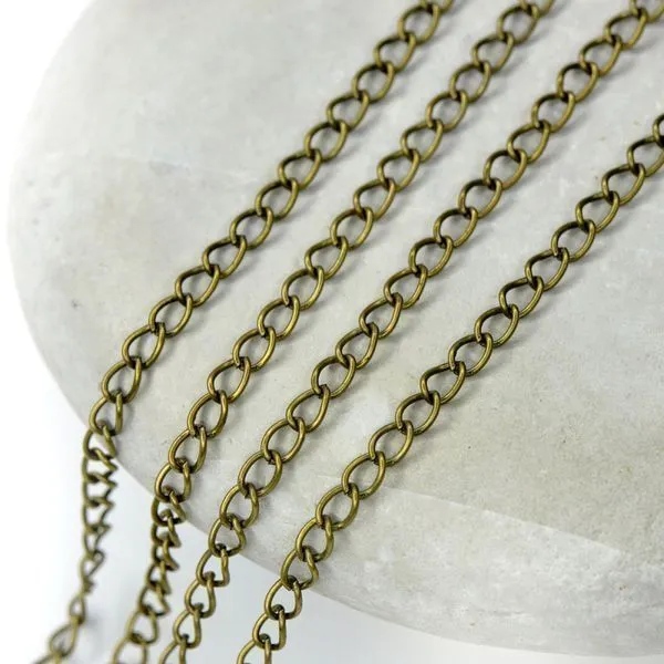 цепочка "кластер", цвет античная бронза, звено 6х4х0.7 мм